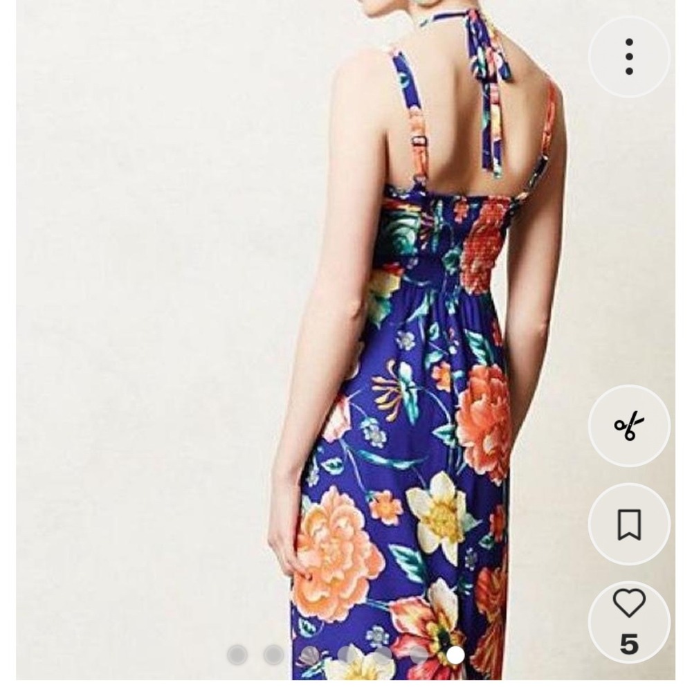 Anthropologie Moulinette Soeurs Annona Blue Floral MidiSize 14 - Picture 3 of 16